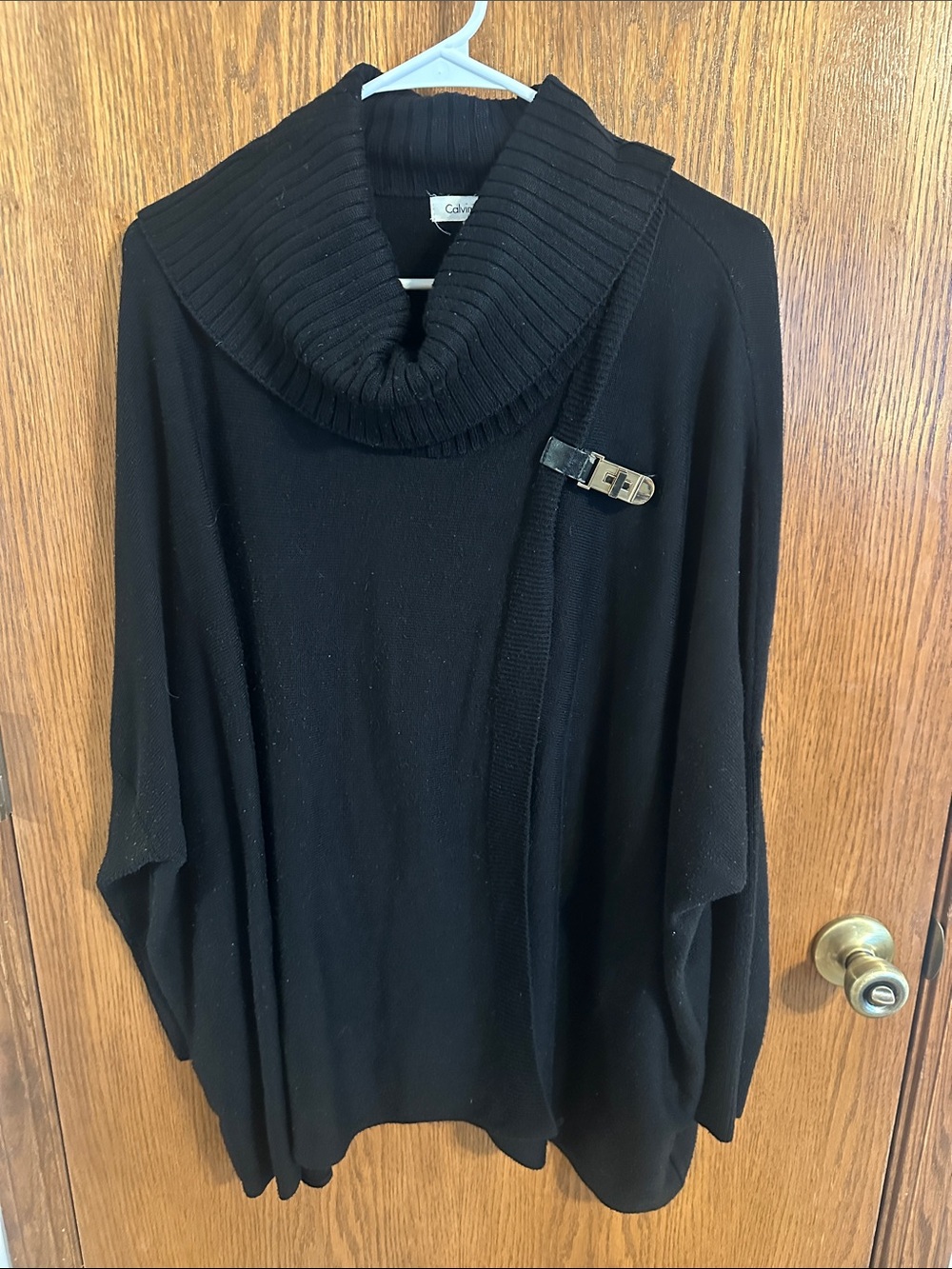 Calvin Klein Black Sweater with Buckle Accent